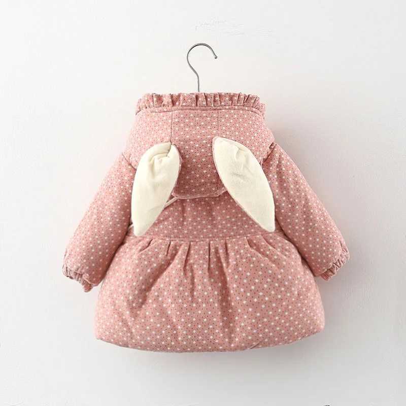 Childrens Jacket Winter Girls Korean Fashion Point Hoodie Thick Pink Cute Preschool Coat Baby Clothing Newborn Clothing BC1642-1 M241018