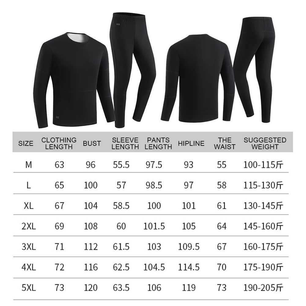 Men's Thermal Underwear 30 Zone Winter Hot Underwear Outdoor Sports Underwear Skateboarding Skiing Set Womens Electric Heating Clothing Y241018JV