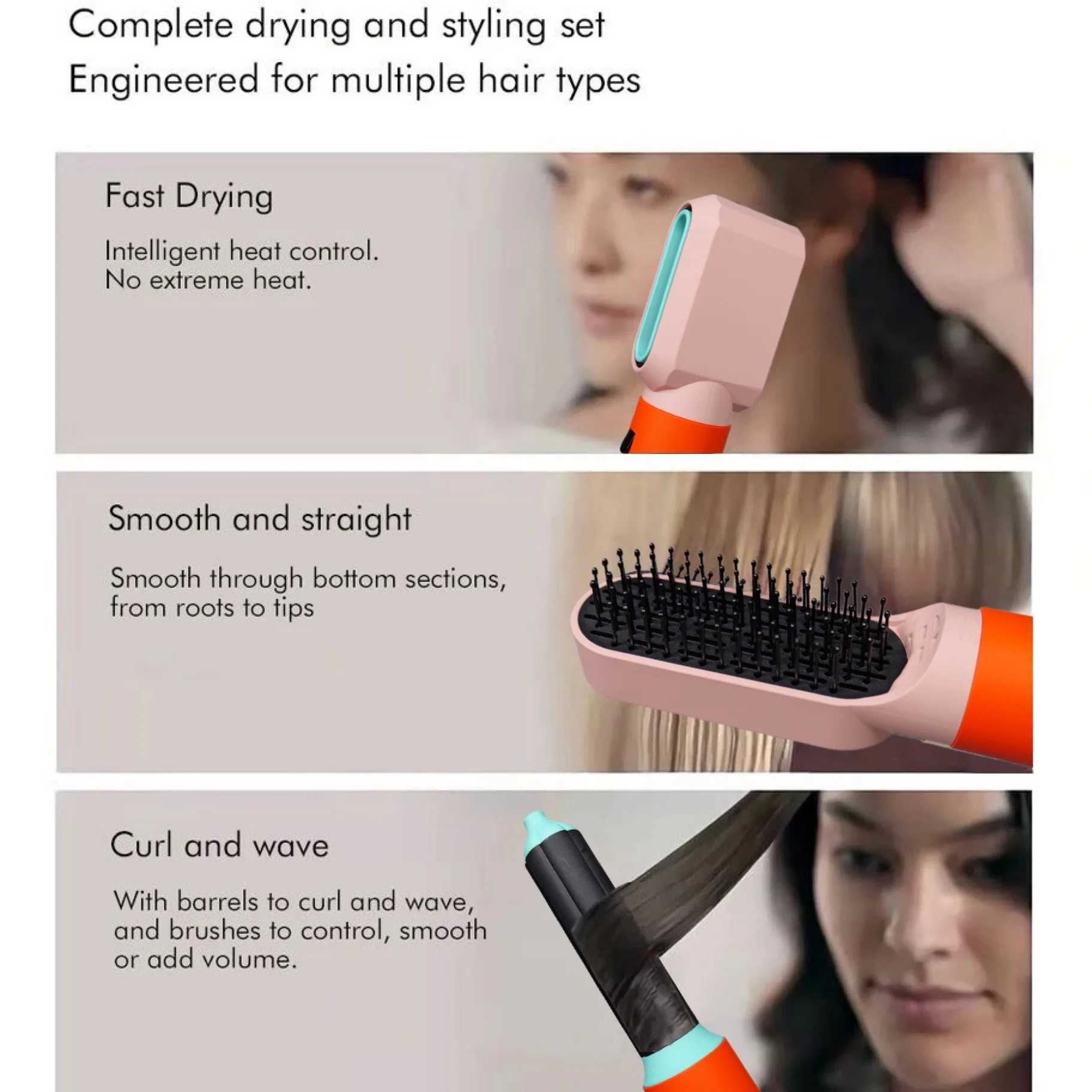 5 In 1 Multi Styler New Design Hair Dryer For Hair 5 in 1 hair styler With Curling Barrel Hot Air Brush Styling Tool MultiStylerXJ241017