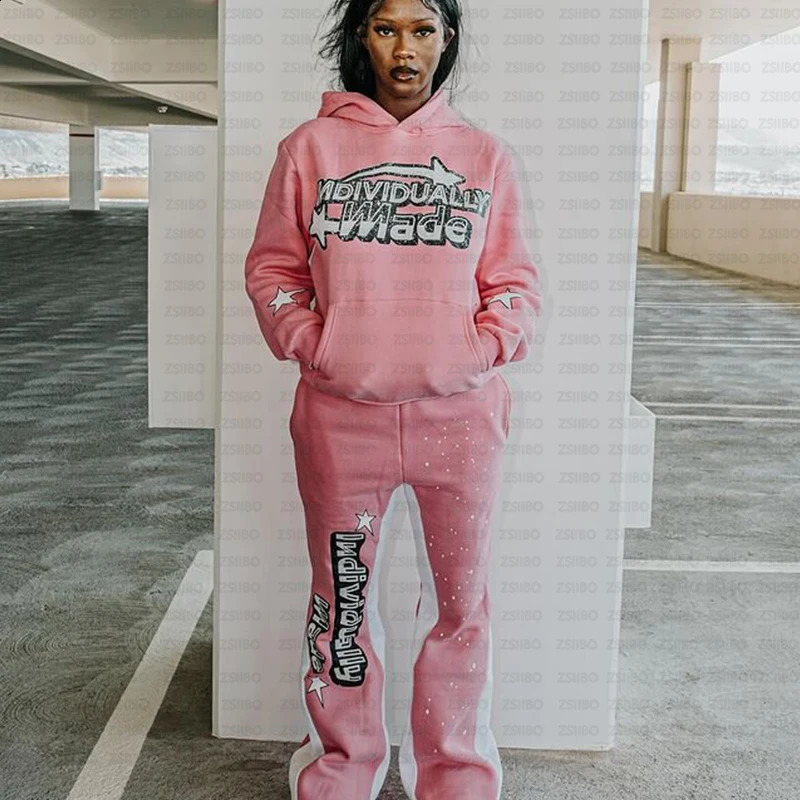Y2K Hoodie Men Women Hooded Long Sleeved Jacket Top Street Fashion Pullover Sweatshirt Kpop Goth Vintage Clothes Pant 90s 241017