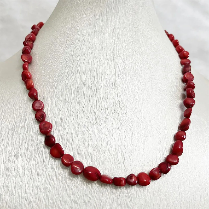 selling irregular diamond red coral necklace genuine natural stone Exquisite gemstone friendship lover fashion jewelry gift 241018
