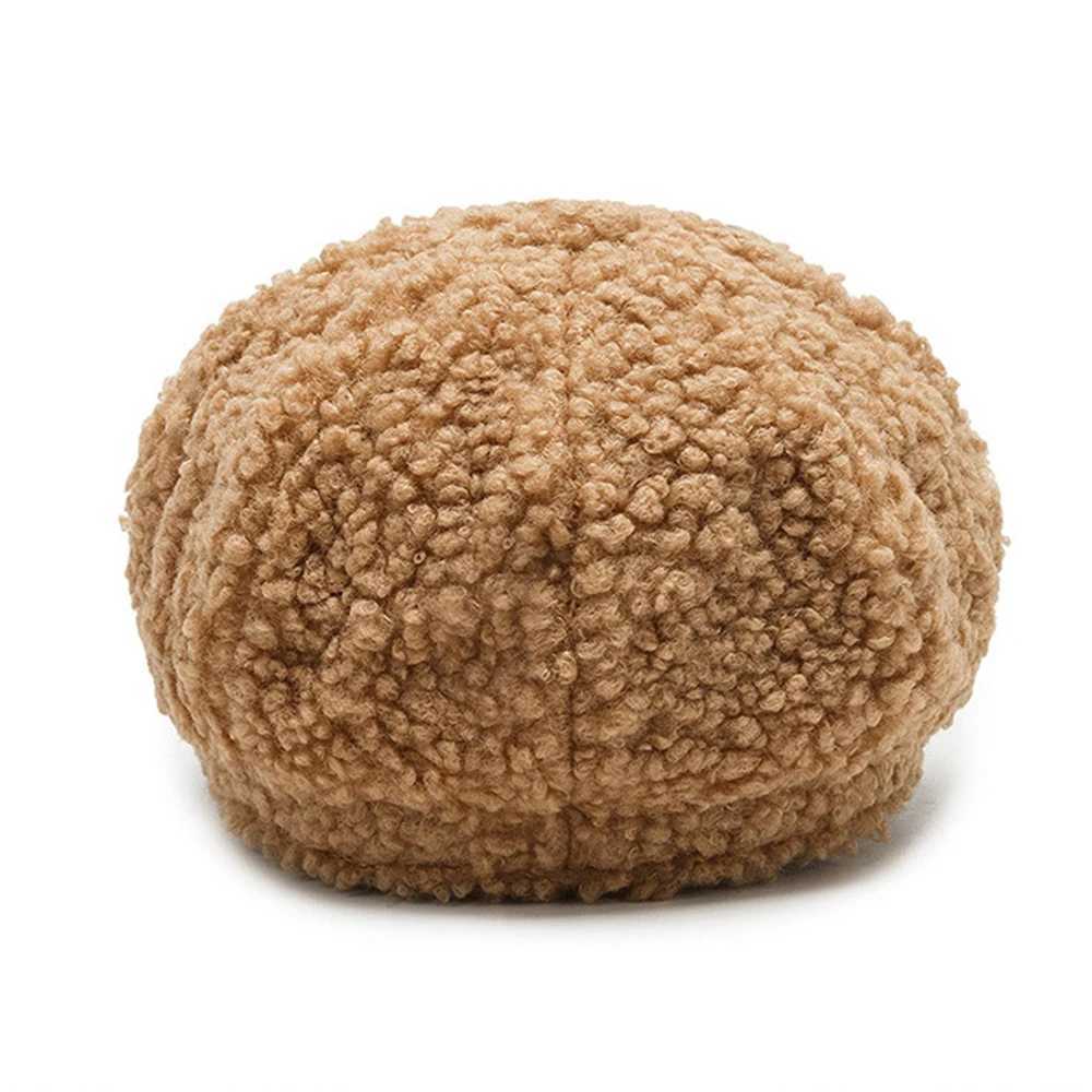 Womens Lamb Wool Berets Autumn and Winter Fashion All-match Hat Painter Octagonal CapX241018