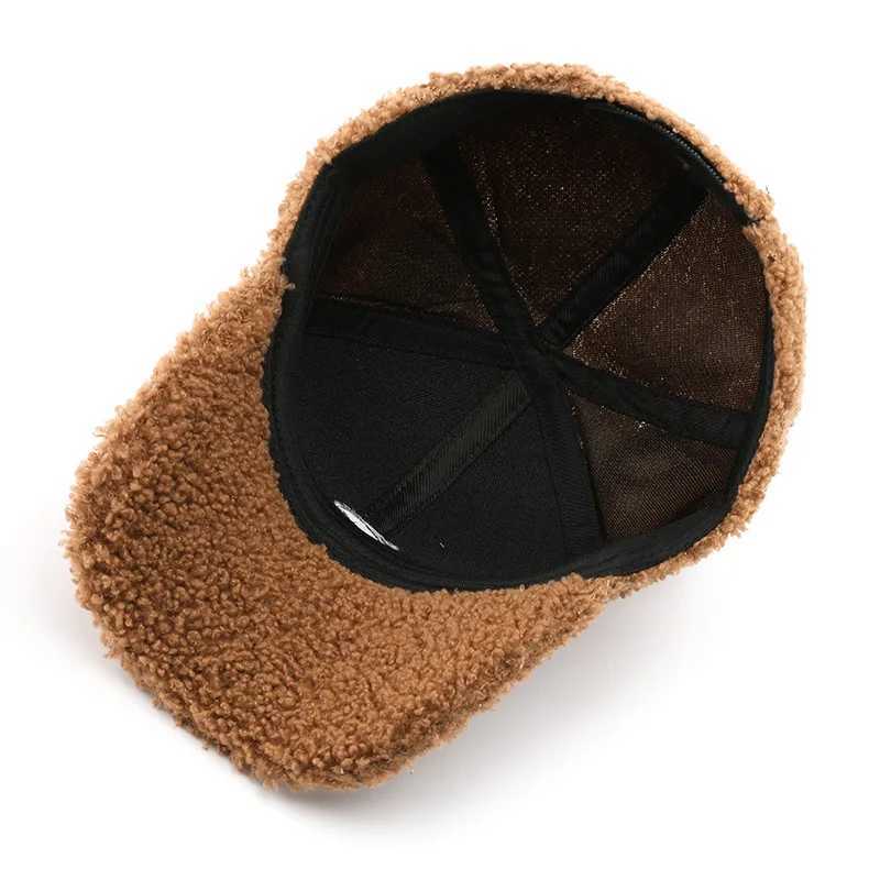 Baseball cap personality retro female autumn and winter plush cute ear warm cap outdoor men travel sports cold warm cap wholesalX241018