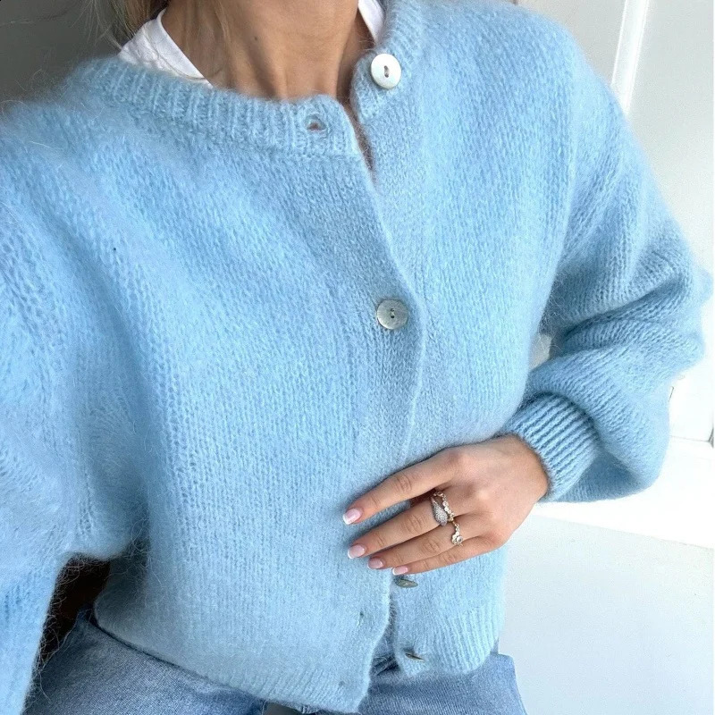 Y2k Cardigan Sweaters for Women Long Sleeve Button Down Knit Cardigans Casual Knit Pullover Autumn Outfits Tops 241010