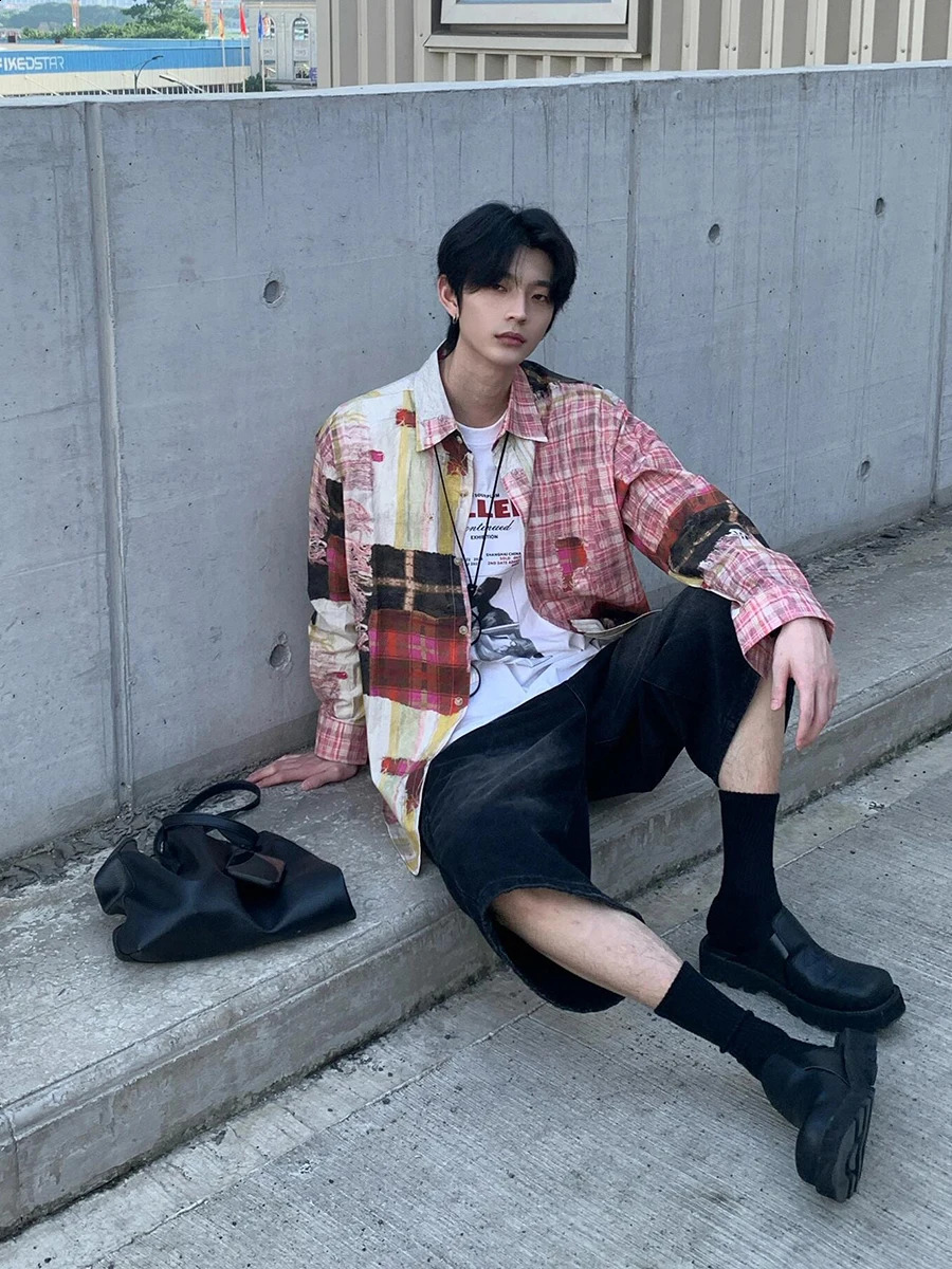 REDDACHiC Men Brushed Black Baggy Jeans Jorts Vintage Low Waist Whiskers Solid Loose Denim Shorts High Street Harajuku Clothes 241010