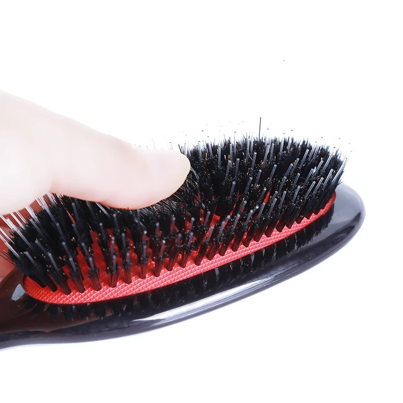 Hair Comb Natural Oval Boar Bristle Nylon Mini Anti-static Hair Scalp Massage Comb Hairbrushbarber Hair Brush Styling Tool 241018