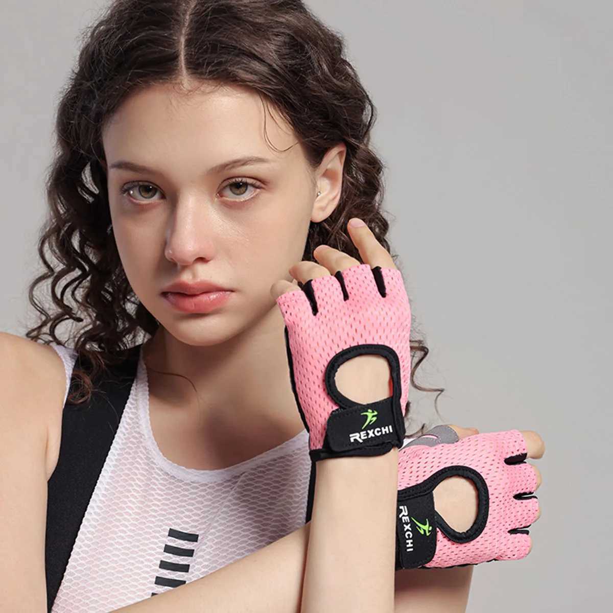 Fitn Gloves Pull Gym Gloves Sports Exercise Mens and Womens Half Finger Gloves Bicyc Non slip Breathable Wrist GlovesW241018