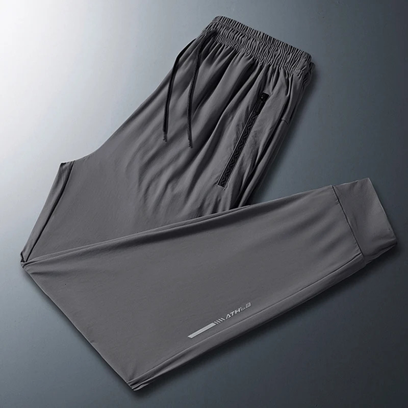 Mens Versatile Stretch Quick Drying Pants Zipper Pocket ner Casual Trousers Breathable Outdoor Joggers Summer 241018