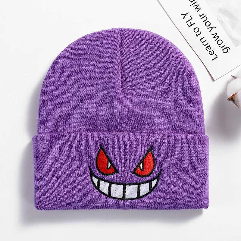 8 Styles Unisex Winter Outdoor Beanie for Child Knitted Gengar Hood Hat for Kids Casual Outside Halloween Hats LX241018