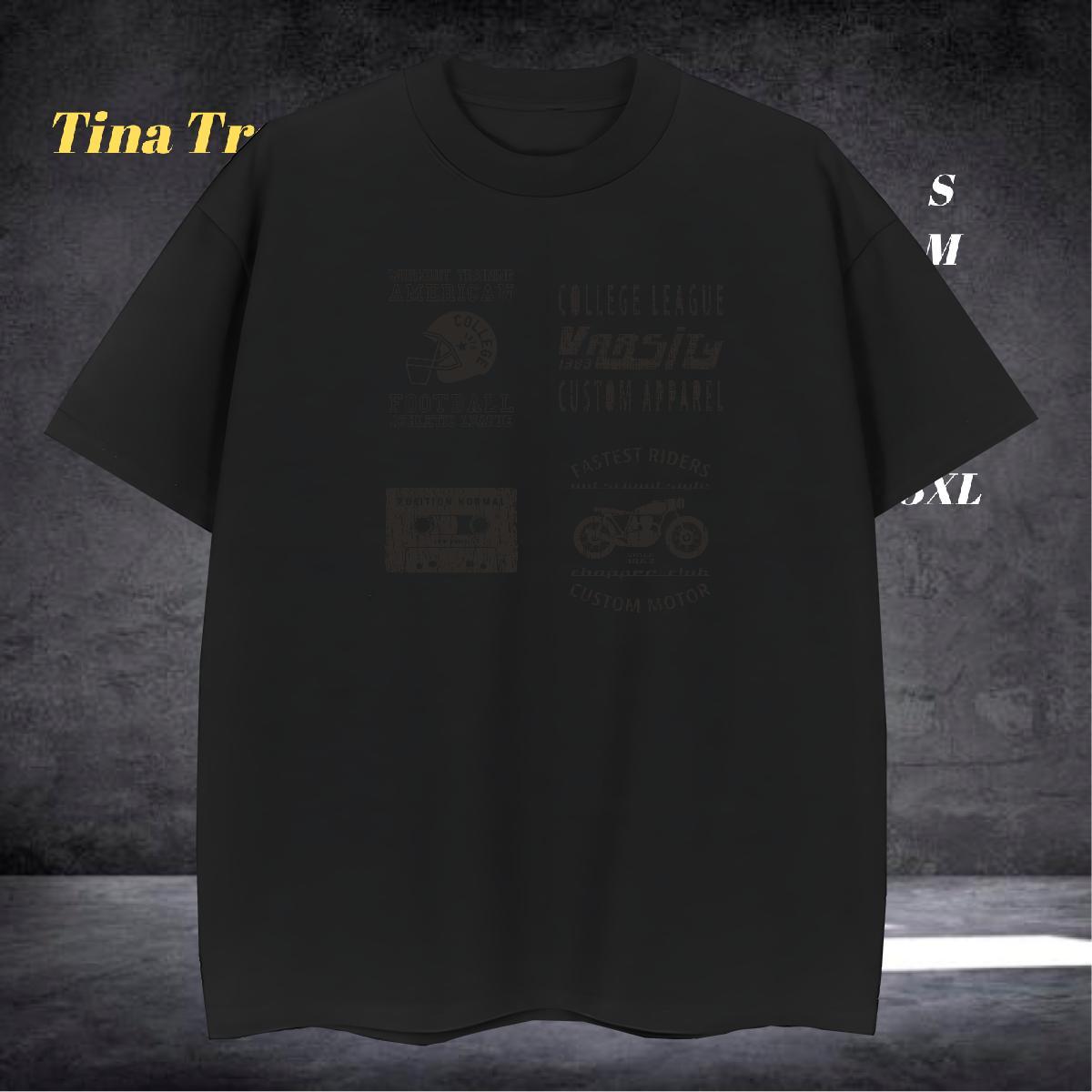 Popular T shirt 230g Pure Cotton letter Anime Printing Street Cartoon Print Round Neck Short Sleeve Men Tees Brand Polos