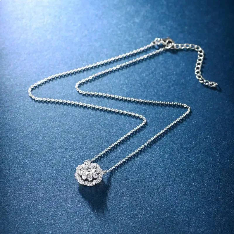 TKJ 925 sterling silver chain pendant necklace simple flower shaped necklace jewelry gift friend free delivery 241018