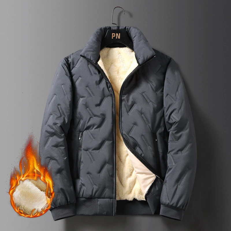 Prowow Autumn Winter Jacket Men Warm Thicken Jackets Waterproof Jogging Casual Coat Fashion Loose Grey Parke 241018