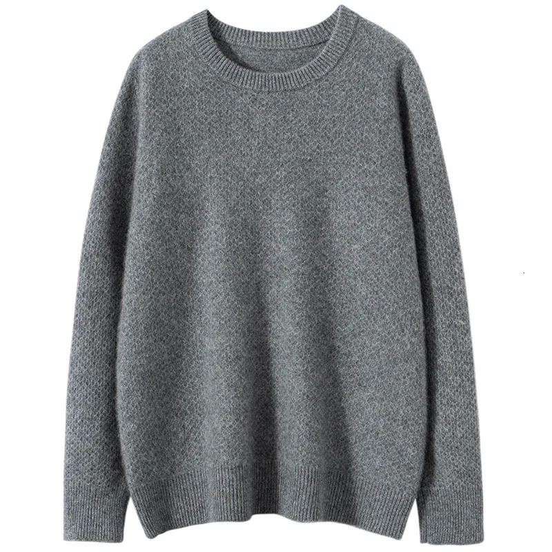 autumn and winter mens cashmere sweater round neck casual Korean style warm 241018