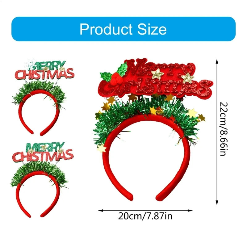 4 packages of Christmas letter headbands for women and girls holiday hairbands 241018
