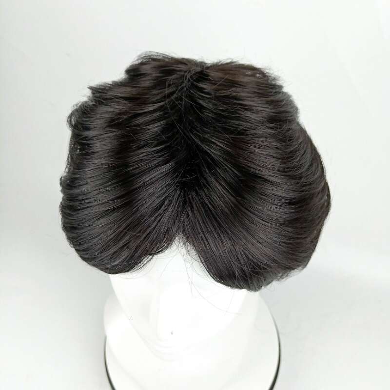 Men's Fluffy Hoodie With Middle Split Bangs, Short Hair Mechanism, Synthetic Fiber Wig