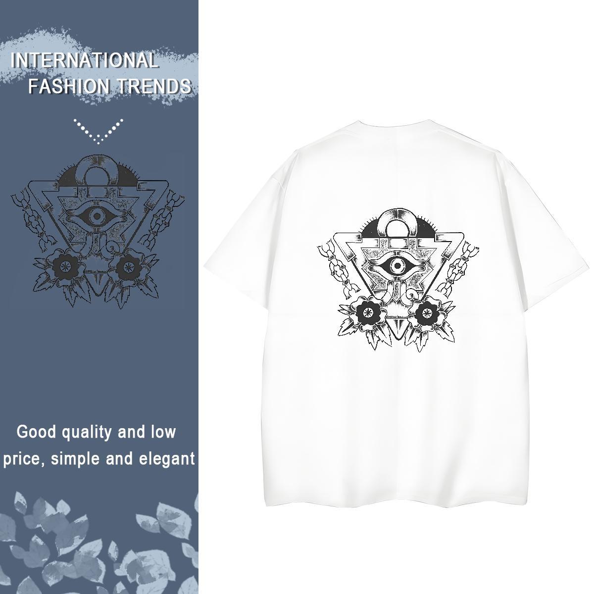 Fashion T shirt 100% Cotton 230g Comfortable Street eye of the devil Unisex Tshirts Free Shipping Anime Oversized Polos