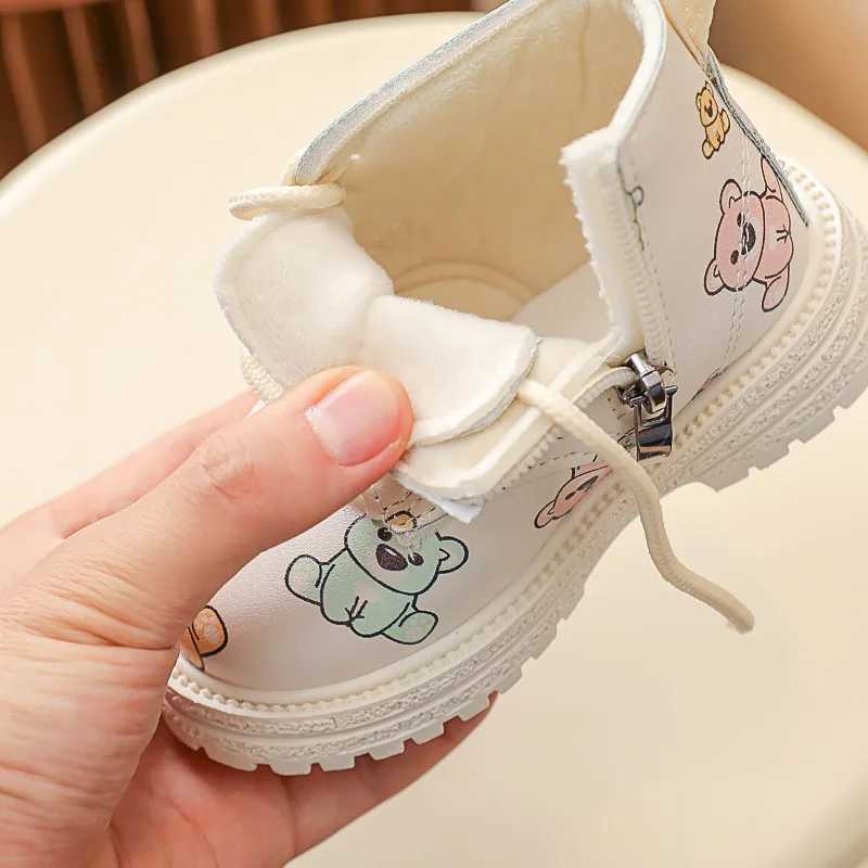 Boots Warm Girls Boys Cartoon Leather Boots New Anti slip and Wear resistant Boys and Girls Shoes Cute Childrens Short Boots Fashion Childrens Shoes H