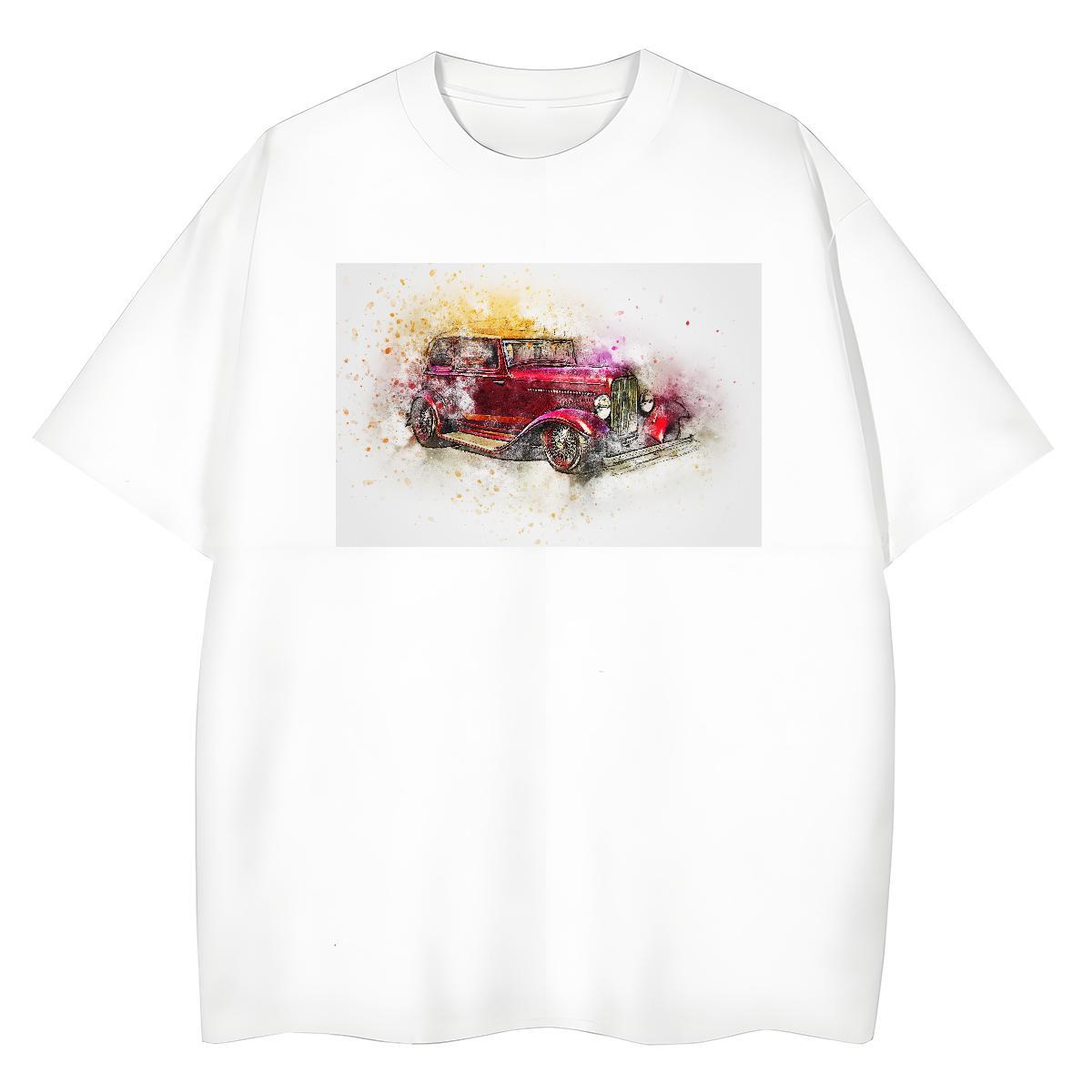 TOP Quality T shirt 230g Pure Cotton Breathable Crew Neck Sports Street Wear car Unisex Tshirts Designer Nice Plus Size Custom Polos