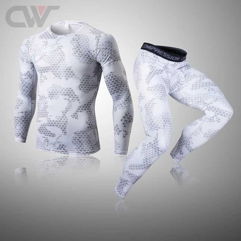 Men's Thermal Underwear Mens Thermal Underwear For Men Thermo Camouflage Clothes Long Set Tights Winter Compression Underwear Quick Dry 2Piece Se