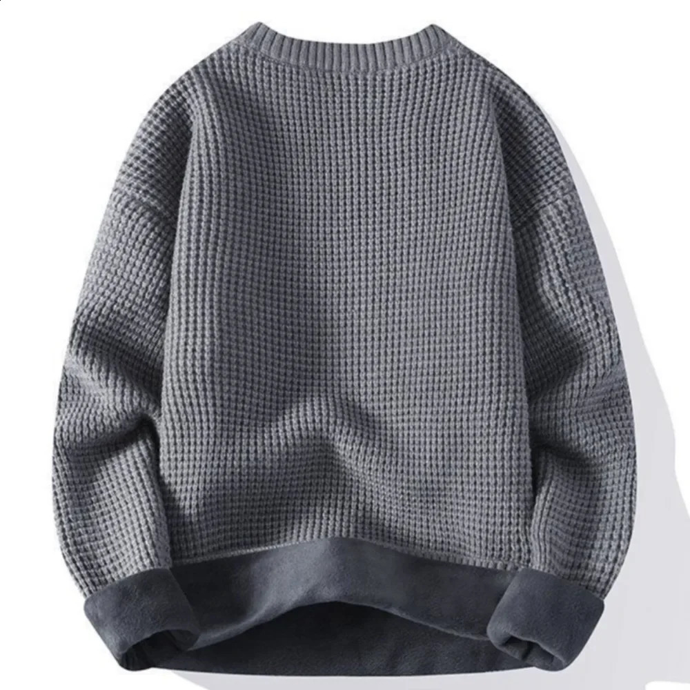 Knitwear loose fitting Korean clothing round neck pull-out mens Crewneck Y2k jumper streetwear mens knitted sweater 241018