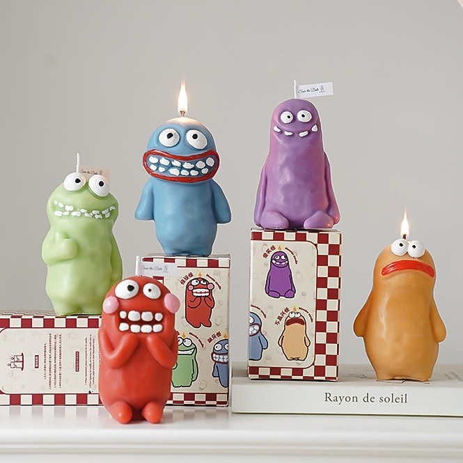 Clay Monster Candles Wholesale Ugly fragrance birthday gift companion cartoon shape scented candles S260204