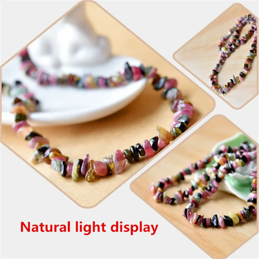 Natural stone irregular electrical stone bead necklace womens necklace mens energy jewelry unisex 5-8mm optional length 241018