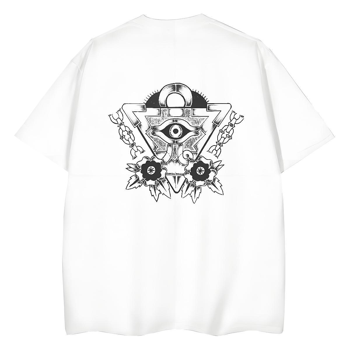 Fashion T shirt 100% Cotton 230g Comfortable Street eye of the devil Unisex Tshirts Free Shipping Anime Oversized Polos