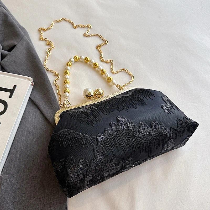 Evening Bags Red Wedding Purse Fashion Party Clutch Bag For Women Designer Lace Handbag Brand Shell Clip Crossbody Small