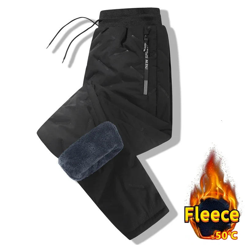 Mens Winter pants Casual Thick Wool Warm Sports Pants Men Jogger Big size Loose Waterproof Windproof Cotton Snow Clothes 241018