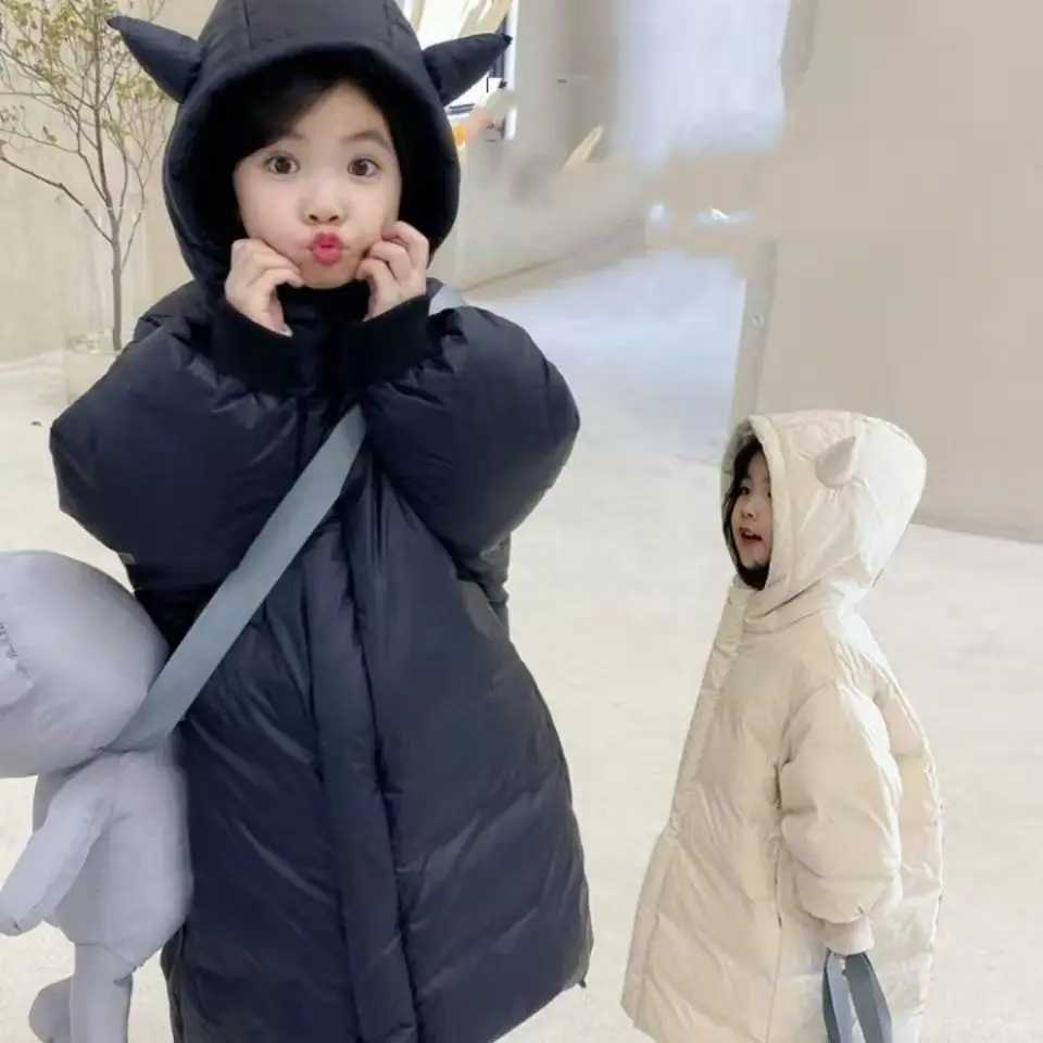 Childrens clothing girls cotton padded jacket new large hot hoodie cotton padded clothing M241018