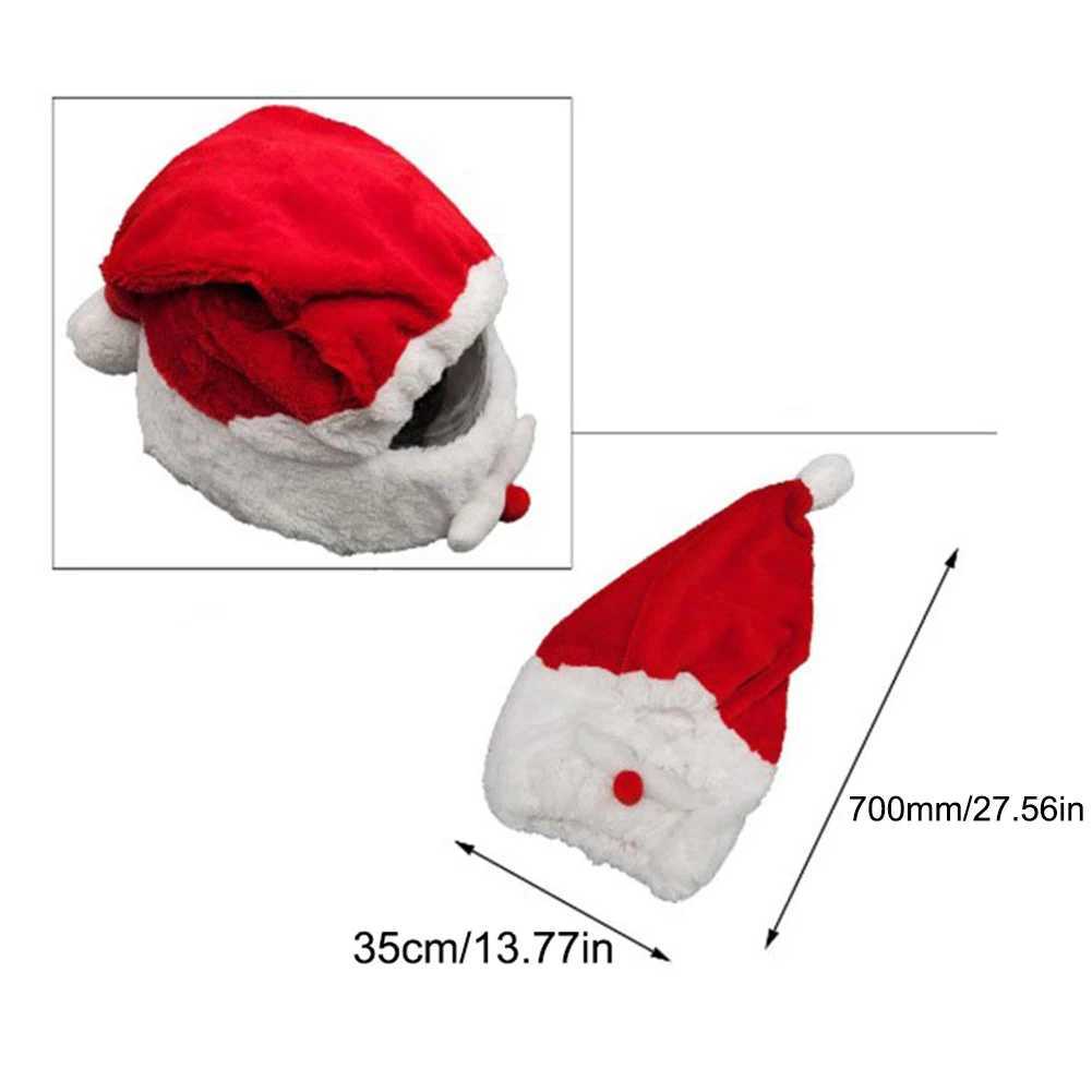 BeanieSkull Caps Interesting Santa Claus bicycle helmet Christmas motorcycle helmet cover plush Christmas hat Santa Claus racing hat Merry Christma Y2
