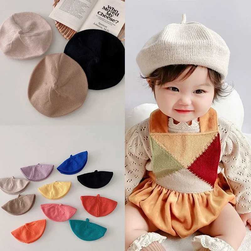 Fashion Knit Beret Multicolor Children Baby Hats Autumn Winter Styling Accessories Hipster Painter Hat for Girls Kids Bonnet LX241018