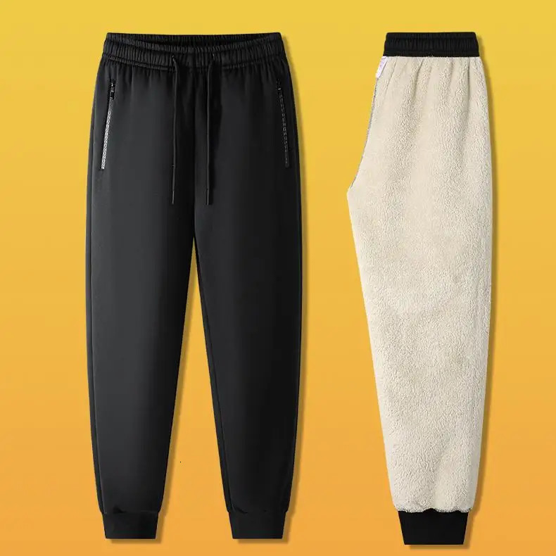 Men Cotton Pants Winter Trousers Plus Size 5XL 6XL Thickened Fur Plush Warm Large Outdoor Windproof Clothing 241018