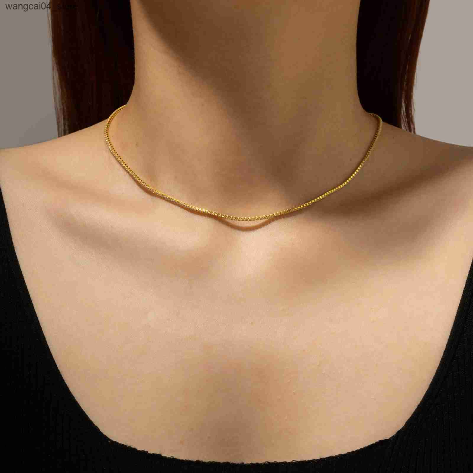 Chokers ANDYWEN 925 sterling silver tennis zircon charm long chain necklace rock punk fashion exquisite jewelry gift wedding party L240910