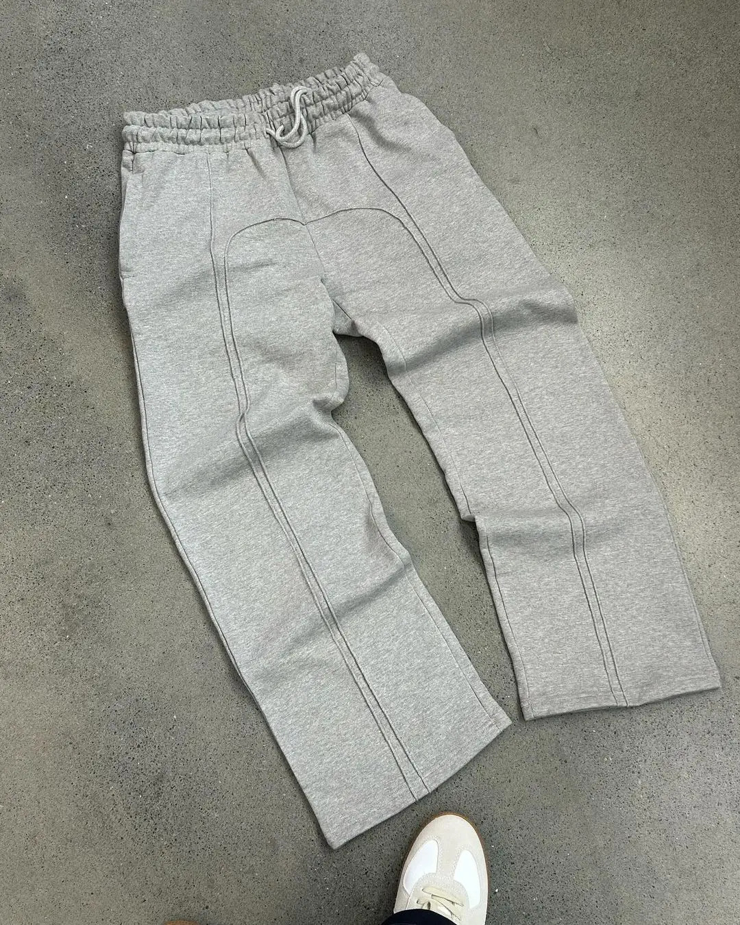 High Street Trendy Straight Casual Pants American Harajuku Retro Splicing Oversized Sweatpants Men Personalized Streetwear 241018