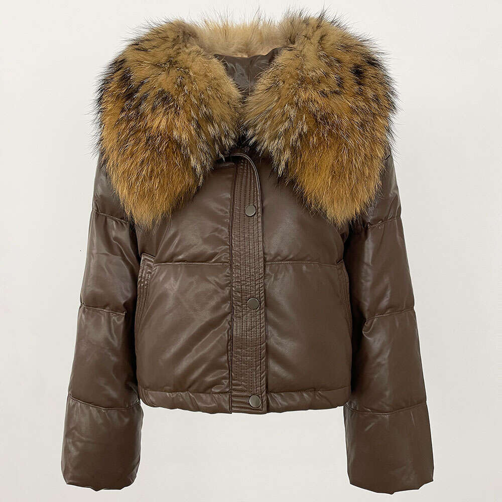 White Duck Coat 2024 New Down Women Winter Short Warmth Puffer Jacket Large Natural Real Raccoon Fur Collar Parkas