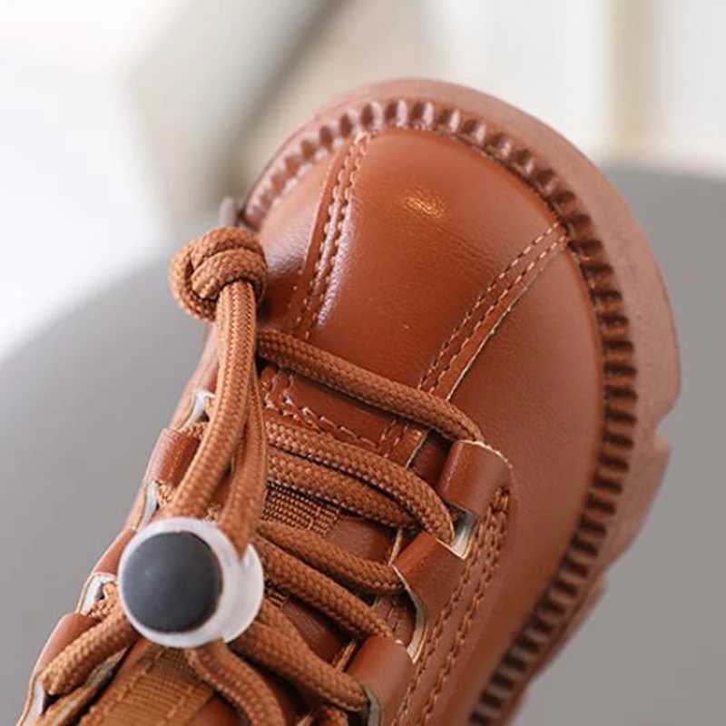 Boots Autumn Winter Girls Leather Shoes Kids Snow Boots Fashion Baby Girl Shoes Soft Bot Boys Short Boots H241018