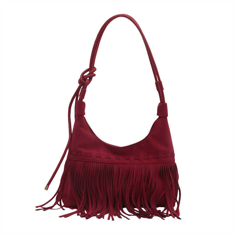 CMM Autumn Winter New Suede Tassel Trendy Shoulder Bag Fashion Texture Crossbody Bag Simple Womens Bag