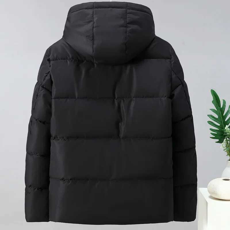 Winter high-end mens down cotton clothes short new middle-aged and young people thickened jacket hooded cotton clothes LX241018