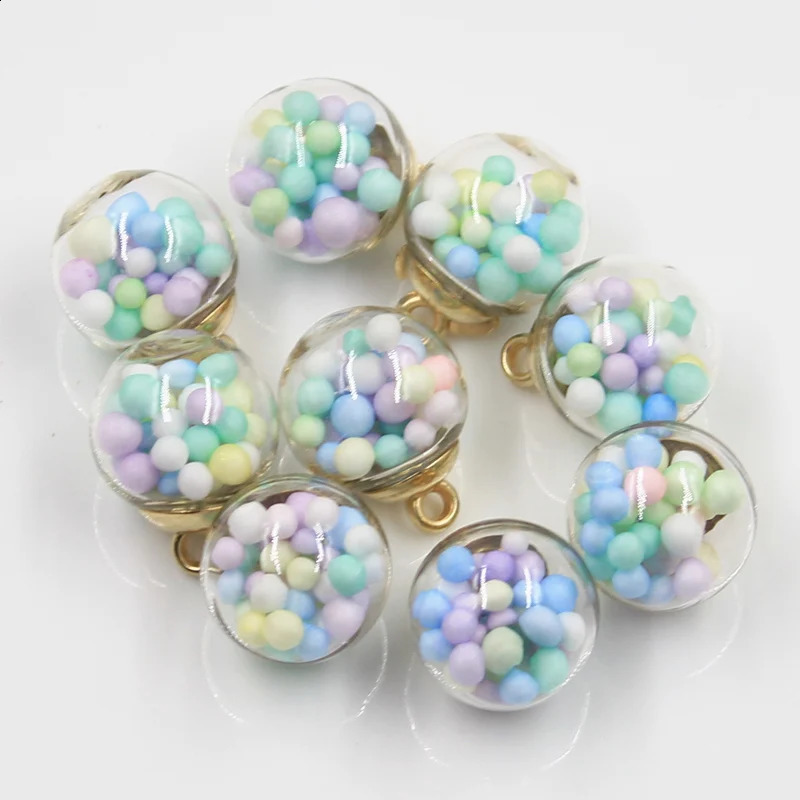20pcs Charms Bubble Foam Transparent Glass Ball 16mm Pendants Crafts Making Findings Handmade Jewelry DIY for Earrings Necklace 241010