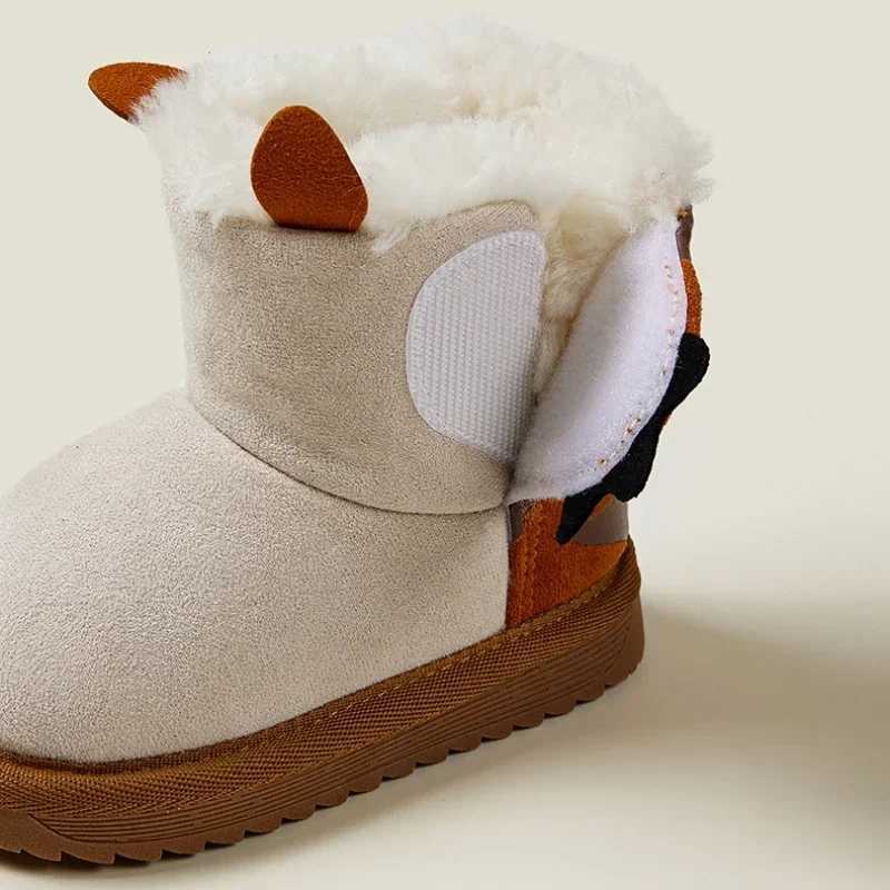 Boots Childrens winter warm boots casual shoes for girls cute animal cotton snow boots fashionable boys winter cotton shoes sports shoes H241018