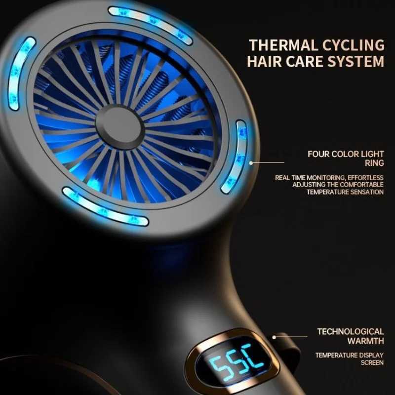 Hair dryer LED digital display household high-power hair dryer hot cold cycle constant temperature hair care hair dryer W241018