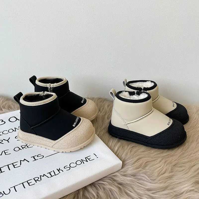 Boots Boys Snow Boots Winter Children Short Boot Plush Warm Cotton Boots Anti Slip Cotton Shoes Winter Shoe for Girl Ankle Boots H241018