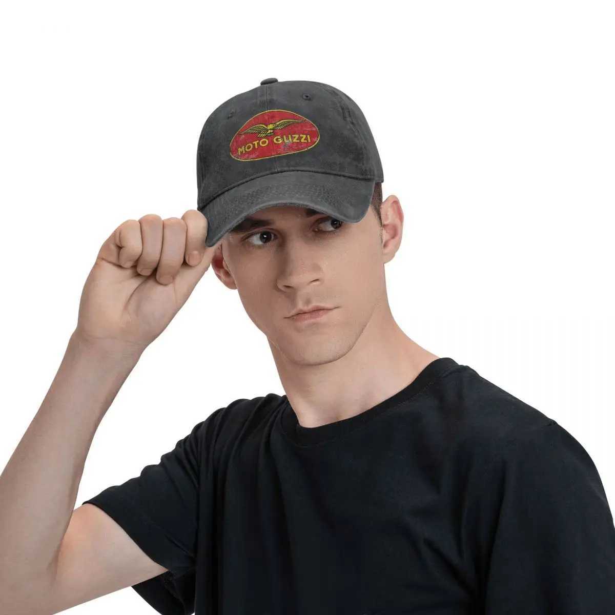 Men Women Moto Guzzi Motorbike Motorcycle Racing Baseball Cap Vintage Distressed Cotton Snapback Hat AdjustableX241018