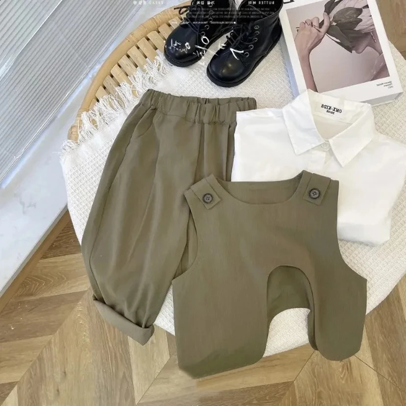 3 PCS set Spring Boy Clothing set Casual vest top Pant Kid Children baby toddler boy korea clothes 1-8 years 241017
