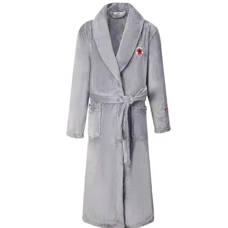 Winter Plus Size 4XL Long Robe Couples Thick Flannel Sleepwear Kimono Bathrobe Gown Mens Womens Coral Fleece Loose NightwearXJ241018