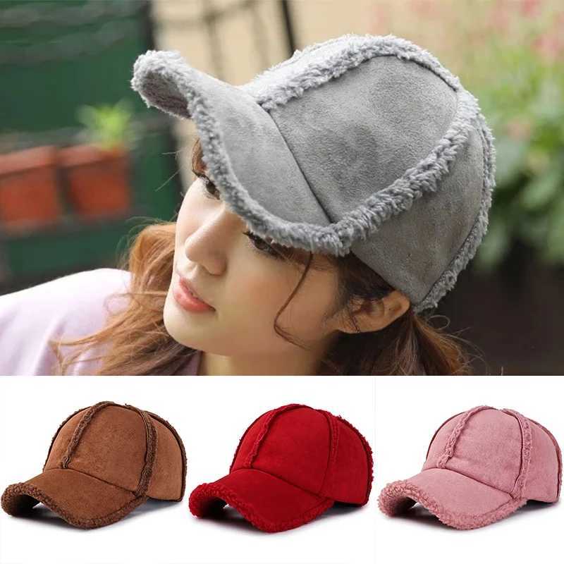 2022 Autumn Men Women Winter Hats Baseball Cap Warm Adjustable Sports Wool Solid Color Baseball Hats for Kids Fashion Female CapX241018