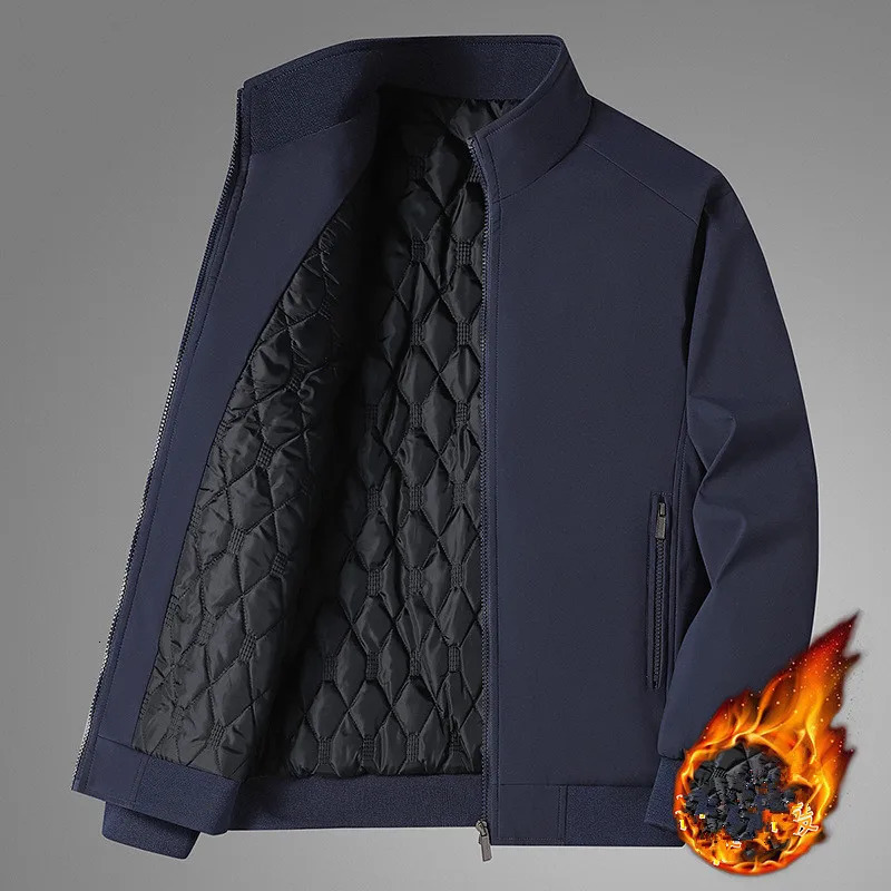 Winter Fleece Thick Jacket Men Warm Grey Windbreaker Fur Collar Coat Plus Size High Quality Fashion Lamb Wool Parka 241018