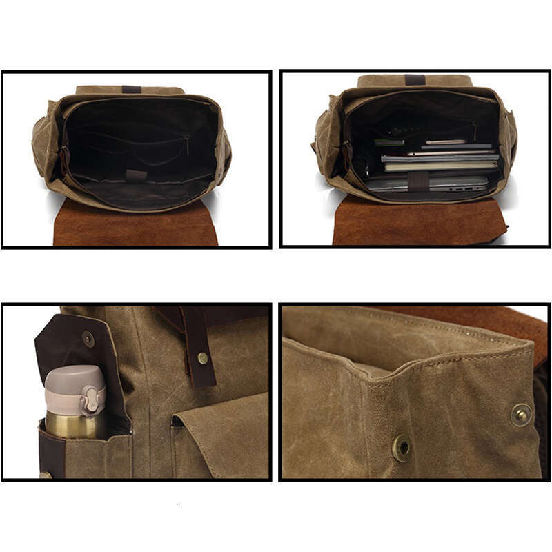 Vintage Style Leather Backpack Men Waterproof Rucack For UK Orders