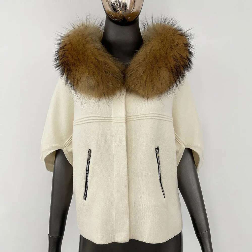 2024 European Fashion Knitted Sweater Real Cardigan Natural Fox Fur Jacket Clothes For Women Autumn Winter Outerwear